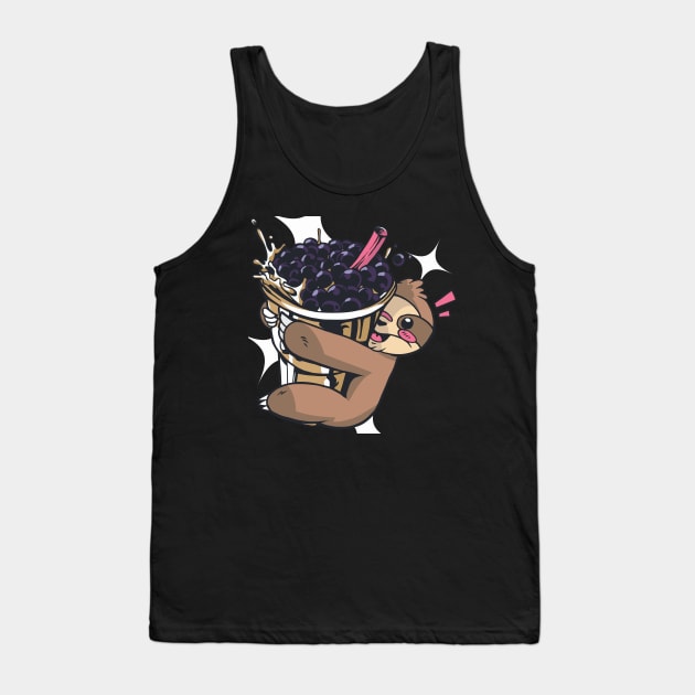 Sloth Bubble Tea Tank Top by MimicGaming